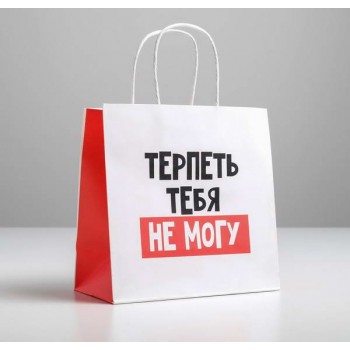 Пакет подарочный «Терпеть тебя не могу»